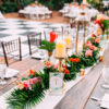 Tropical floral garland for table